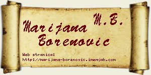 Marijana Borenović vizit kartica